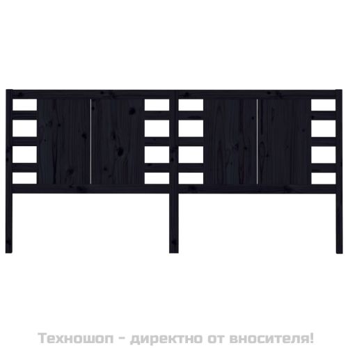 Табла за спалня, черна, 146x4x100 см, бор масив