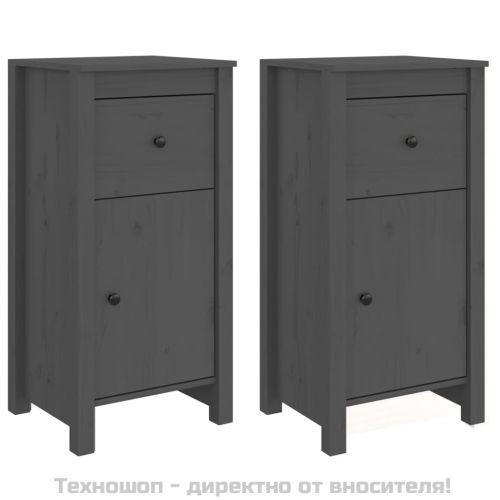 Сайдборди, 2 бр, черни, 40x35x80 см, бор масив