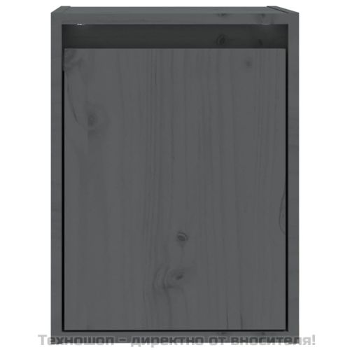 Стенни шкафове, 2 бр, сиви, 30x30x40 см, бор масив