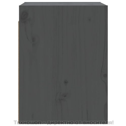 Стенни шкафове, 2 бр, сиви, 30x30x40 см, бор масив