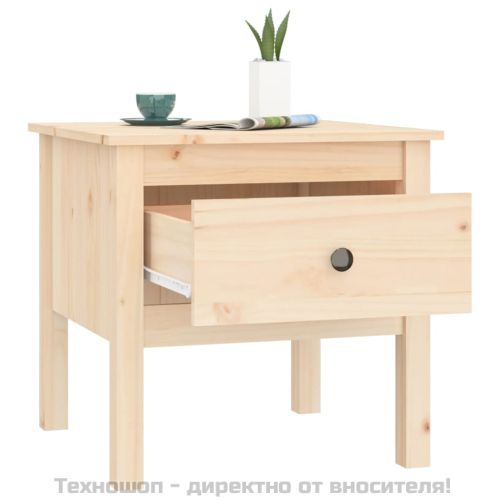 Странична масичка, 50x50x49 см, борово дърво масив