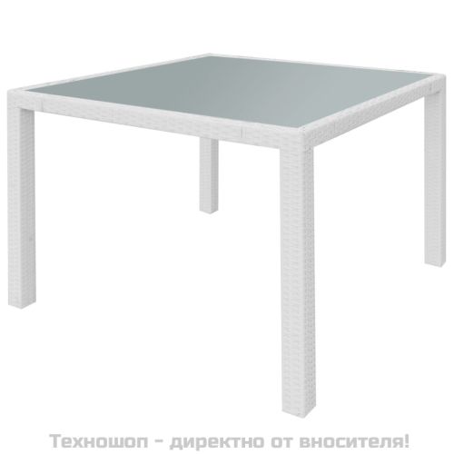 Градински трапезен комплект, 5 части, полиратан, кремавобял