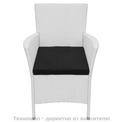 Градински трапезен комплект, 5 части, полиратан, кремавобял