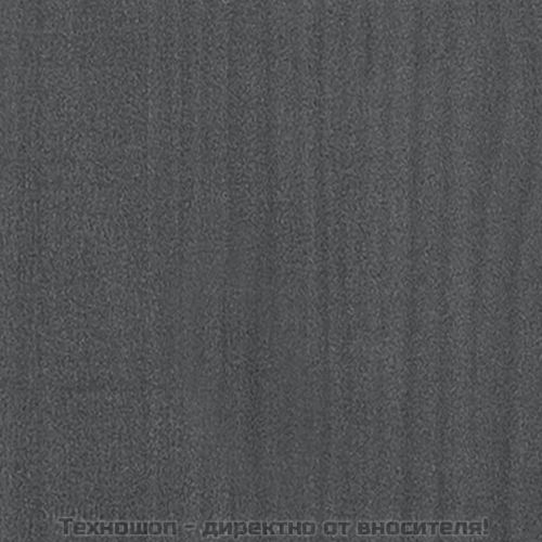 3-етажна библиотека, сива, 40x30x105 см, борово дърво масив