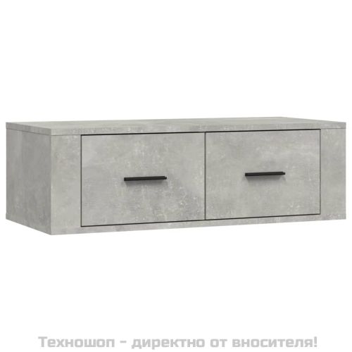 Висящ шкаф, бетонно сив, 80x36x25 см, инженерно дърво