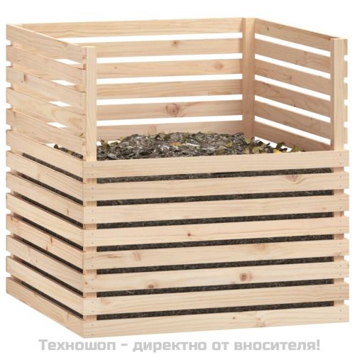 Компостер, 100x100x102 см, борово дърво масив
