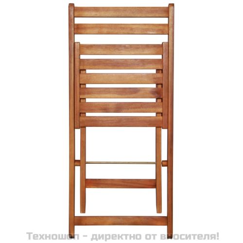 Градински бистро комплект, 3 части, сгъваем, акация масив