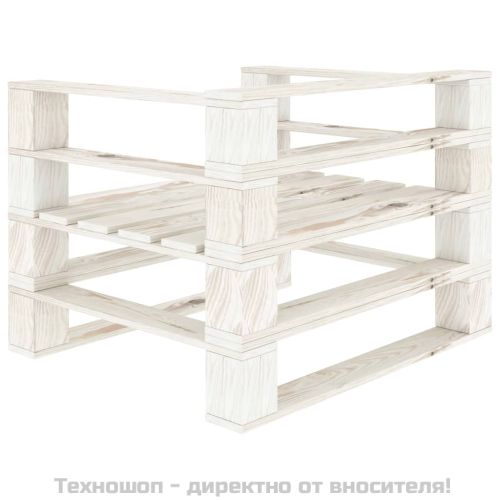 Градинско кресло от палети, дърво, бяло