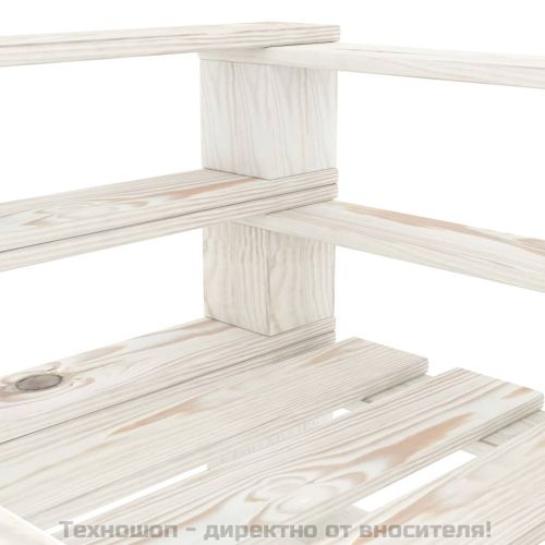 Градинско кресло от палети, дърво, бяло