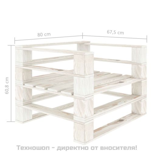 Градинско кресло от палети, дърво, бяло
