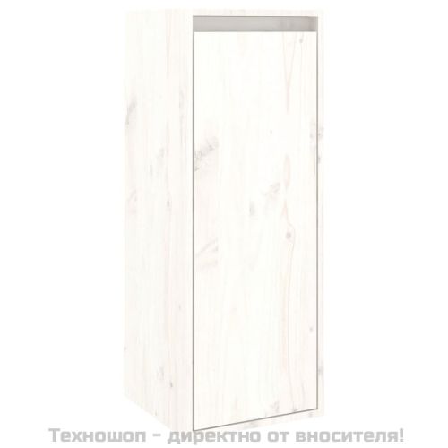 Стенни шкафове, 2 бр, бели, 30x30x80 см, бор масив