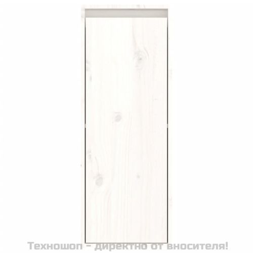 Стенни шкафове, 2 бр, бели, 30x30x80 см, бор масив