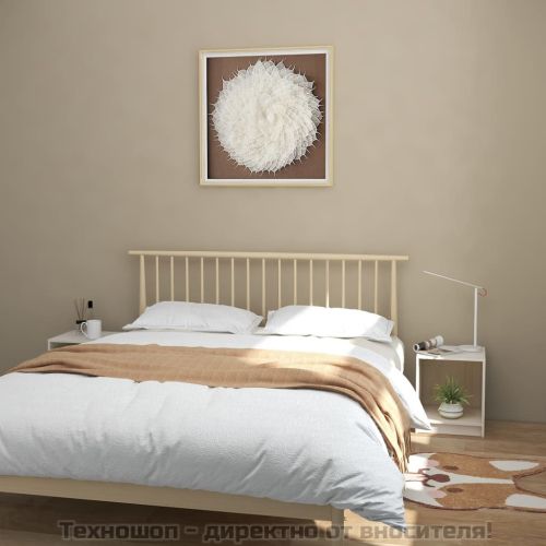 Нощни шкафчета, 2 бр, бели, 35,5x33,5x41,5 см, бор масив