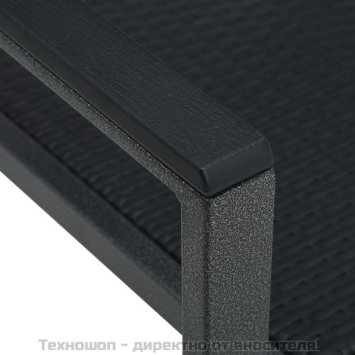 Градински столове, 4 бр, черни, пластмасов ратан