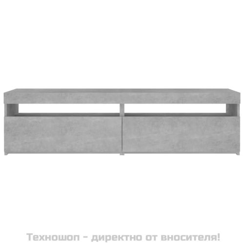 ТВ шкафове, 2 бр, с LED осветление, бетонно сиви, 75x35x40 см