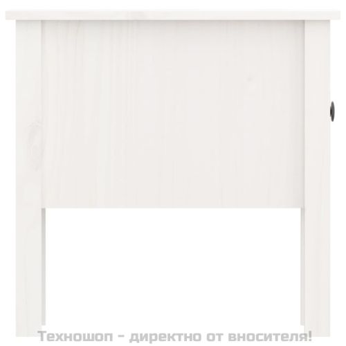Странични масички, 2 бр, бели, 50x50x49 см, борово дърво масив