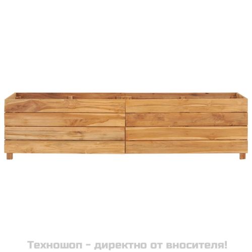 Повдигната леха 150x40x38 см рециклирано тиково дърво и стомана