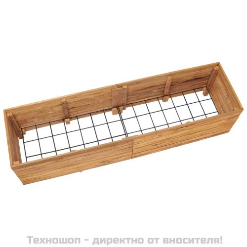 Повдигната леха 150x40x38 см рециклирано тиково дърво и стомана