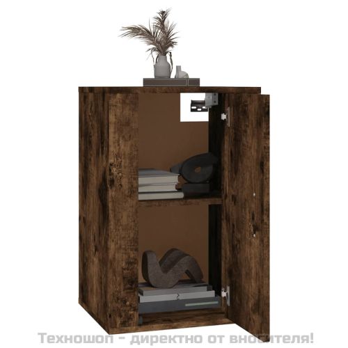 ТВ шкафове със стенен монтаж, 2 бр, опушен дъб, 40x34,5x60 см