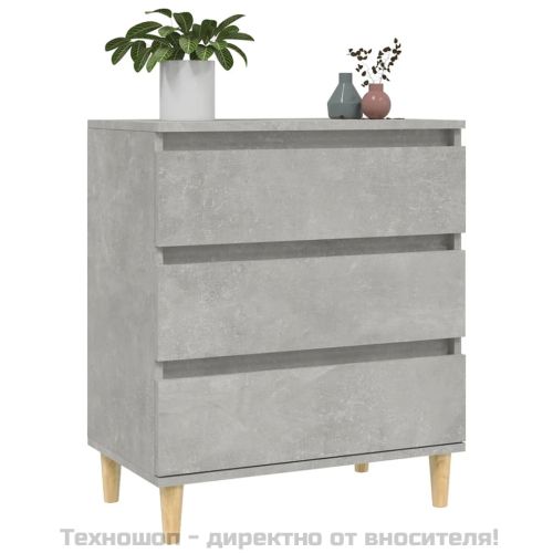 Сайдборд, бетонно сив, 60x35x70 см, инженерно дърво