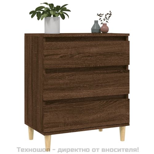 Сайдборд, Кафяв дъб, 60x35x70 см, инженерно дърво