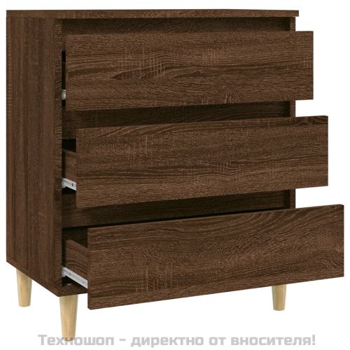 Сайдборд, Кафяв дъб, 60x35x70 см, инженерно дърво
