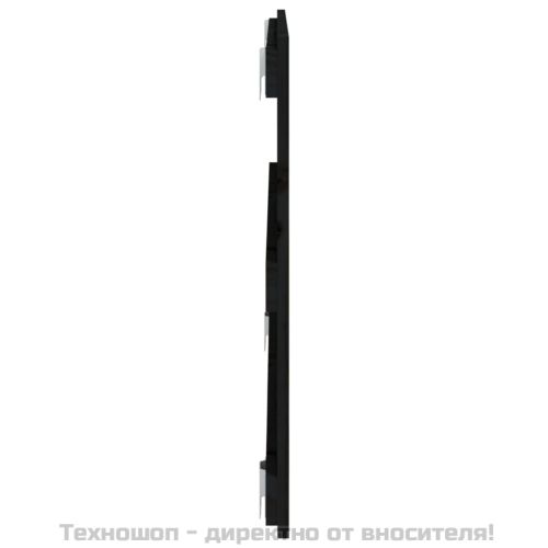 Стенна табла за спалня, черна, 108x3x60 см, борово дърво масив