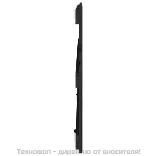 Стенна табла за спалня, черна, 127,5x3x60см, борово дърво масив