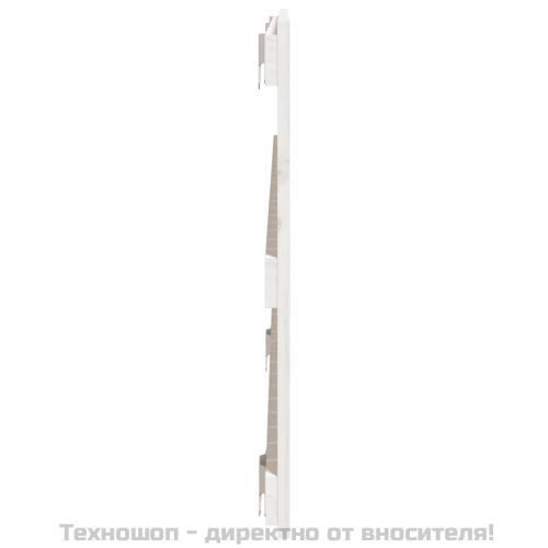 Стенна табла за спалня, бяла, 127,5x3x60 см, борово дърво масив