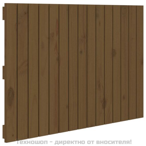 Стенна табла за спалня, меденокафява, 95,5x3x60 см, бор масив