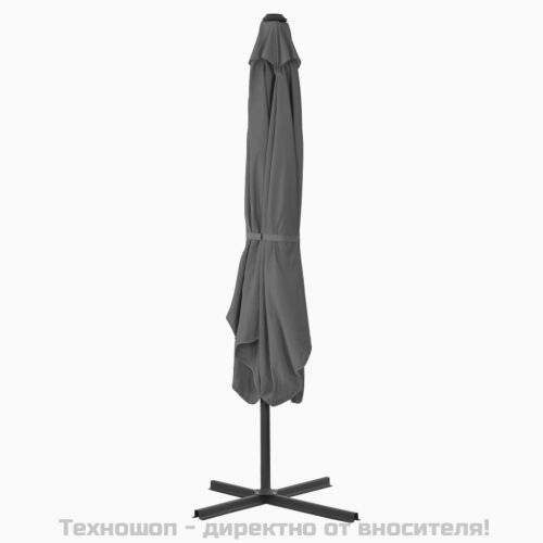 Градински чадър със стоманен прът, 250x250 см, антрацит