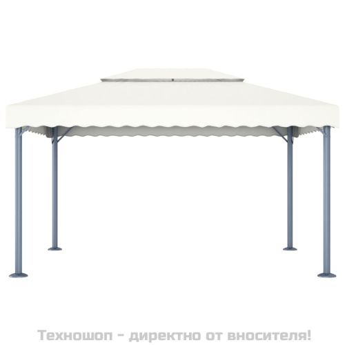 Шатра, 400x300 см, кремава, алуминий