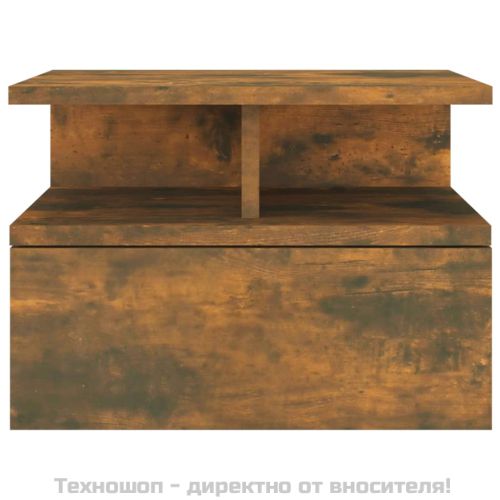 Плаващо нощно шкафче, опушен дъб, 40x31x27 см, инженерно дърво