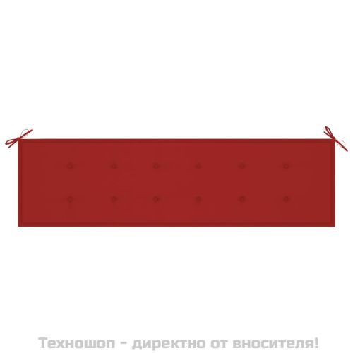 Възглавница за градинска пейка червена 180x50x3 см оксфорд плат
