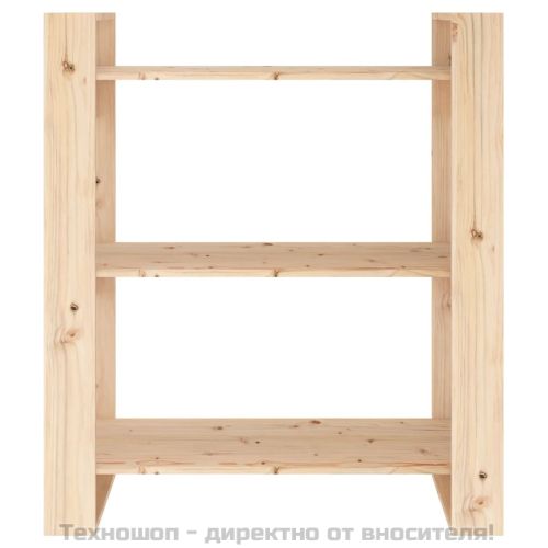 Шкаф за книги/Преграда за стая 80x35x91 см, масивна дървесина, бор