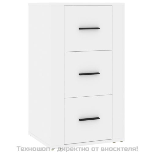 Сайдборд, бял, 40x33x70 см, инженерно дърво