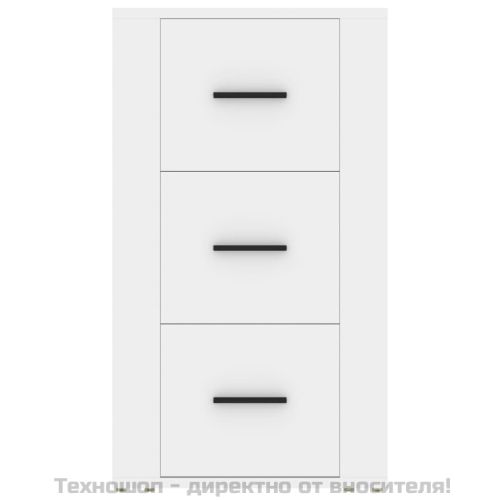 Сайдборд, бял, 40x33x70 см, инженерно дърво