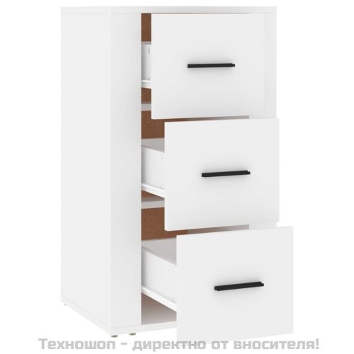 Сайдборд, бял, 40x33x70 см, инженерно дърво