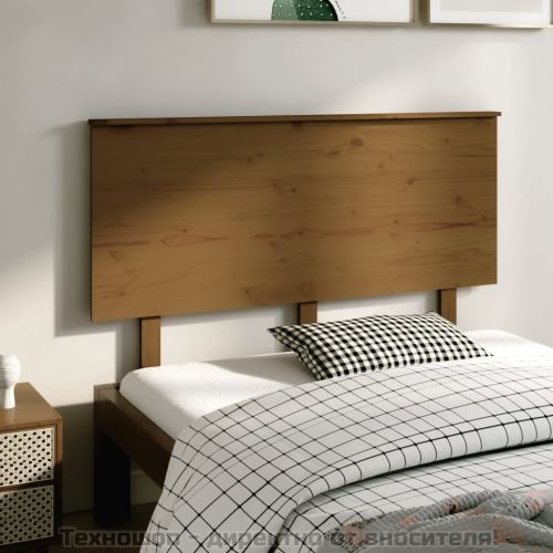 Горна табла за легло, меденокафява, 139x6x82,5 см, бор масив