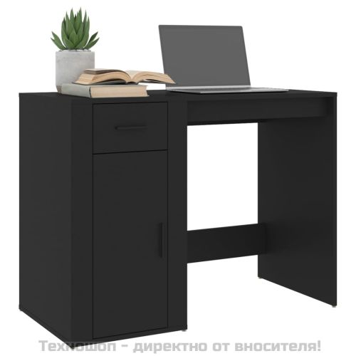 Бюро, черно, 100x49x75 см, инженерно дърво