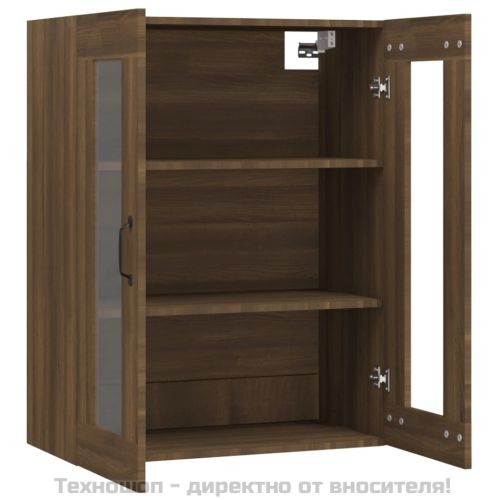 Окачен стенен шкаф, кафяв дъб, 69,5x34x90 см