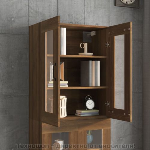 Окачен стенен шкаф, кафяв дъб, 69,5x34x90 см