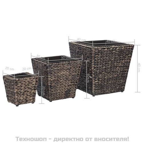 Повдигнати лехи, 3 бр, воден хиацинт, кафяви