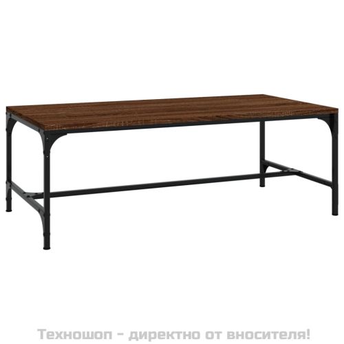 Кафе маса, кафяв дъб, 100x50x35 см, инженерно дърво