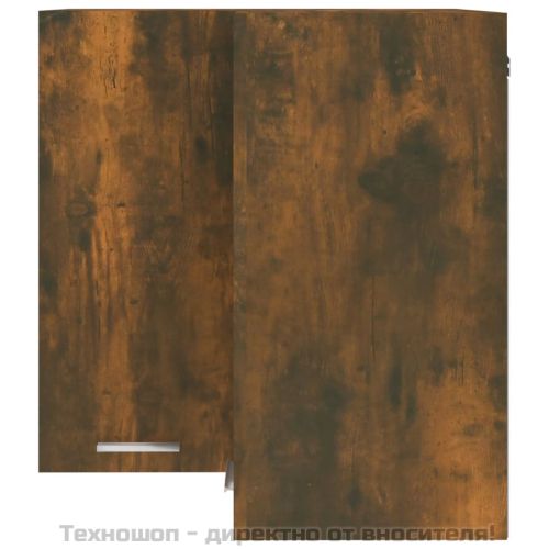 Ъглов шкаф за окачване "Lyon", опушен дъб, 57x57x60 см, инженерно дърво