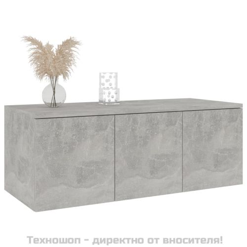 ТВ шкаф, бетонно сиво, 80x34x30 см, инженерно дърво