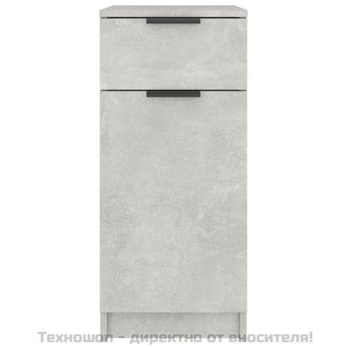 Шкаф за бюро, Бетонно сиво, 33,5x50x75 см, инженерно дърво