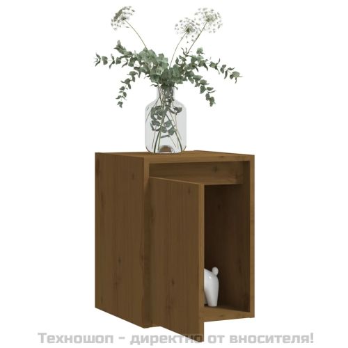 Стенни шкафове, 2 бр, меденокафяви, 30x30x40 см, бор масив