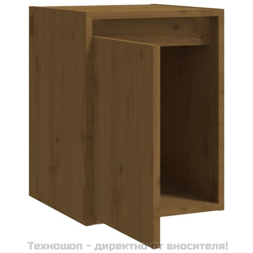 Стенни шкафове, 2 бр, меденокафяви, 30x30x40 см, бор масив