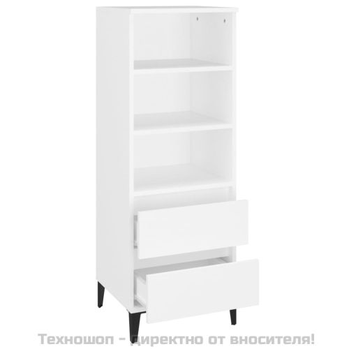 Висок шкаф, бял, 40x36x110 см, инженерно дърво